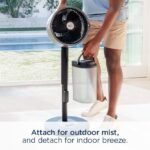 Shark Ventilador FlexBreeze Pro Mist — interno e externo, nebulização integrada, pedestal para mesa, com ou sem fio, bateria de até 24 horas, oscilante, cinza carvão, FA302 (versão 2025)