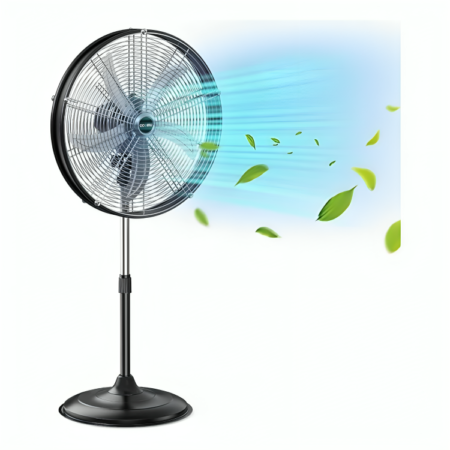 5300 CFM 20 "Ventilador de pedestal industrial de alta velocidade, ventilador de pé oscilante profissional de 3 velocidades com cabeça de tambor, ventilador de metal pesado para comercial, armazém, garagem, UL listado