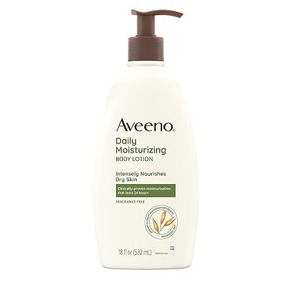 Aveeno Loção corporal hidratante diária, loção corporal para pele seca com aveia prebiótica, sem parabenos, sem fragrância, não oleosa, hidratante não comedogênico, 45 ml