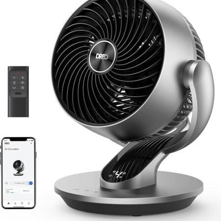 Dreo Ventilador inteligente para quarto, vertical de 120° e ventilador oscilante de 90° com controle remoto/voz, circulador de ar silencioso de 33 polegadas de altura para toda a sala, 21 metros, 4